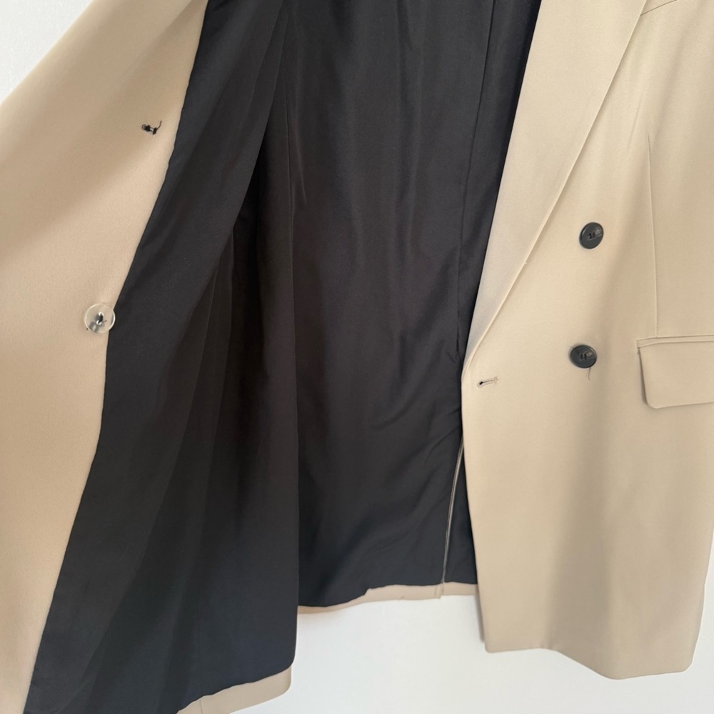 H&M Women's Tan Double-Breasted Oomen Oversized Blazer size S - Picture 11 of 13